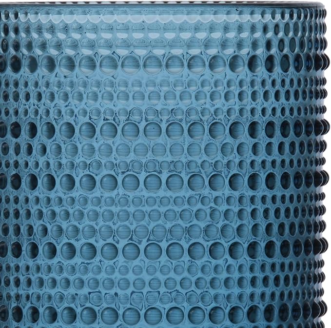 Fortessa Orbetto Outdoor Hobnail Plastic Drinkware Collection, Iced Beverage Cocktail Glass 4 Pack, 13 Ounce, Cornflower Blue