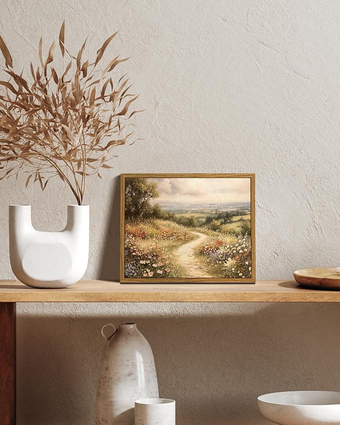 InSimSea Framed Wall Art for Living Room Flower Canvas Art Wall Decor Bedroom Floral Artwork Oil Paintings Picture Prints Rustic Gallery Boho Vintage Botanical Farmhouse Retro Farmhouse Office 8x10In