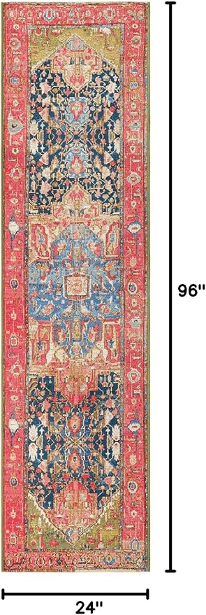Unique Loom Outdoor Traditional Collection Area Rug - Limon (2' x 8' Runner Multi/Red)
