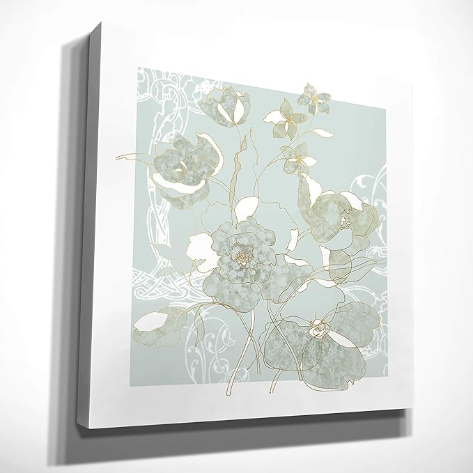 Wexford Home Filigree Floral II Gallery Wrapped Canvas Wall Art, 16x16,