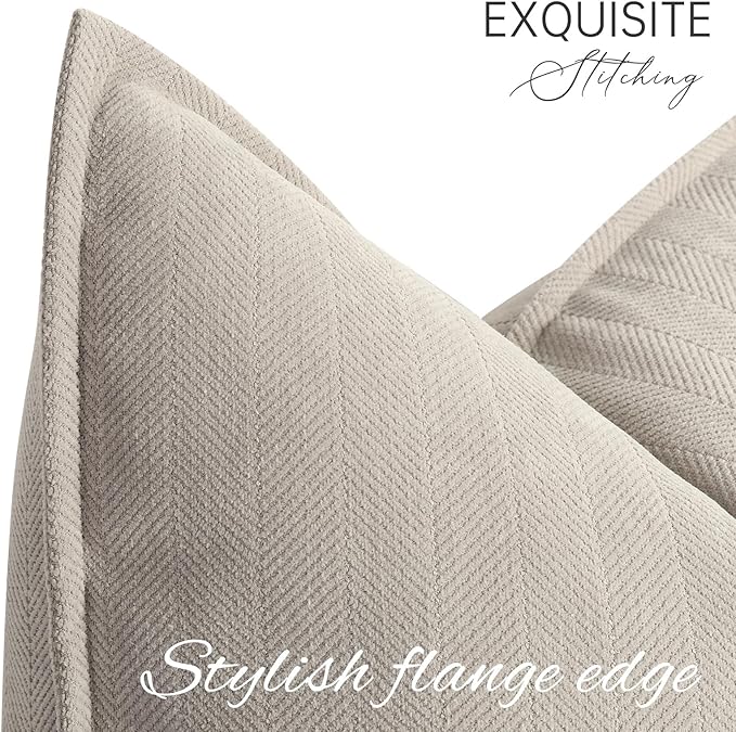 ZWJD Gray Pillow Covers 12x20 Set of 2 Chenille Pillow Covers with Elegant Design Soft and Luxurious Decorative Throw Pillows for Couch, Bed, and Home Decor