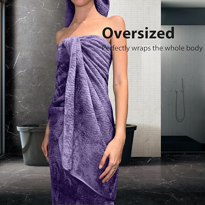 Ultra Soft 8 Piece Textured Bath Towel Set for Bathroom Shower Pool, Kitchen, Quick Dry, Lightweight Highly Absorbent - 2 Oversized Bath Towel Sheets, 2 Hand Towels, 4 Washcloths