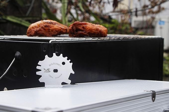 MSY BIGSUNNY Good Grip Stainless Steel Grill Scraper for BBQ Grate and Griddle (12" Scraper)