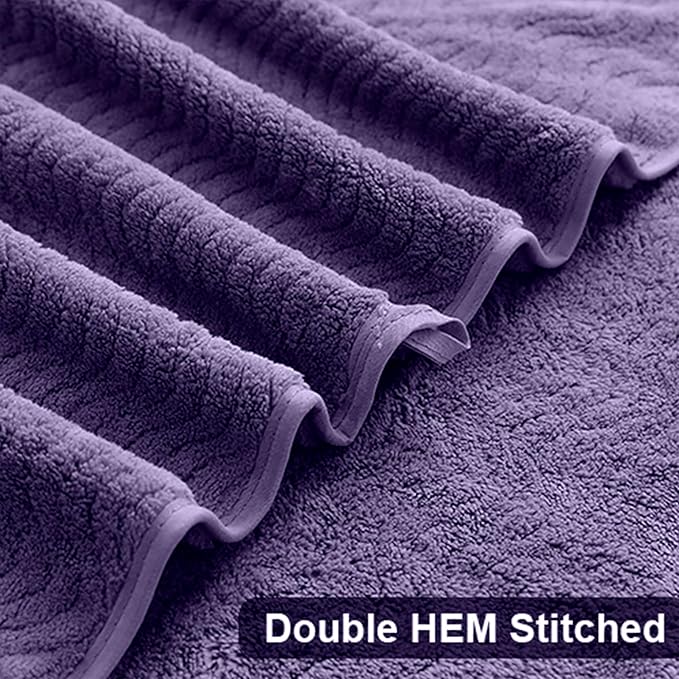 Ultra Soft 8 Piece Textured Bath Towel Set for Bathroom Shower Pool, Kitchen, Quick Dry, Lightweight Highly Absorbent - 2 Oversized Bath Towel Sheets, 2 Hand Towels, 4 Washcloths