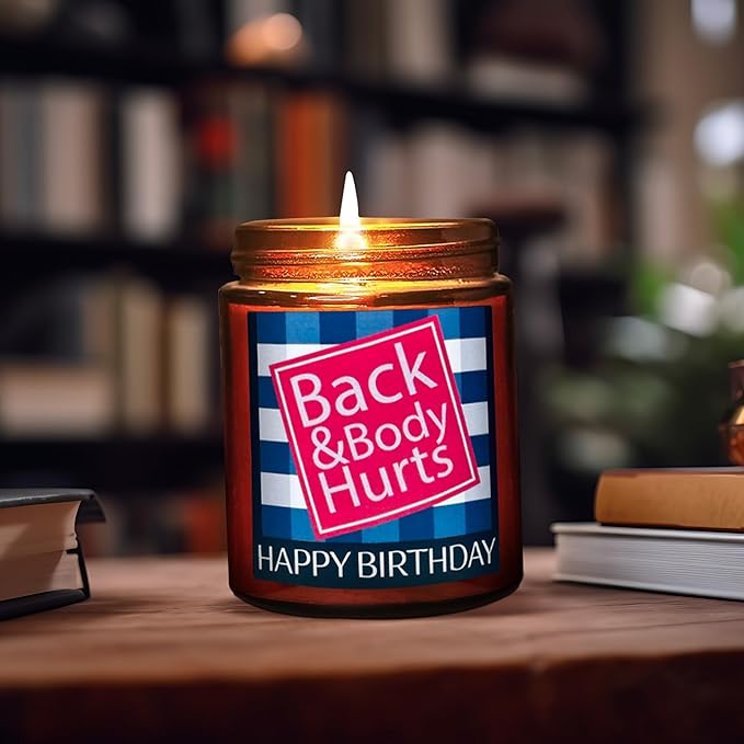 Funny Happy Birthday Candle Gifts for Women Men - Fun Relaxing 30th 40th 50th 60th Birthday Presents - Soy Calming Candle for Home - Sea Salt Jasmine Essential Oil Spa Candle for Stress Relief