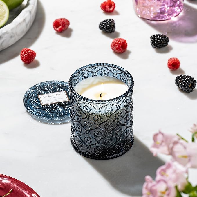 LA JOLIE MUSE Berry Candle, Hey Baies Fruit Scented Candle Gifts, Natural Soy Candles, Spring Summer Candles for Home Scented, 6 oz 40 Hours Burn