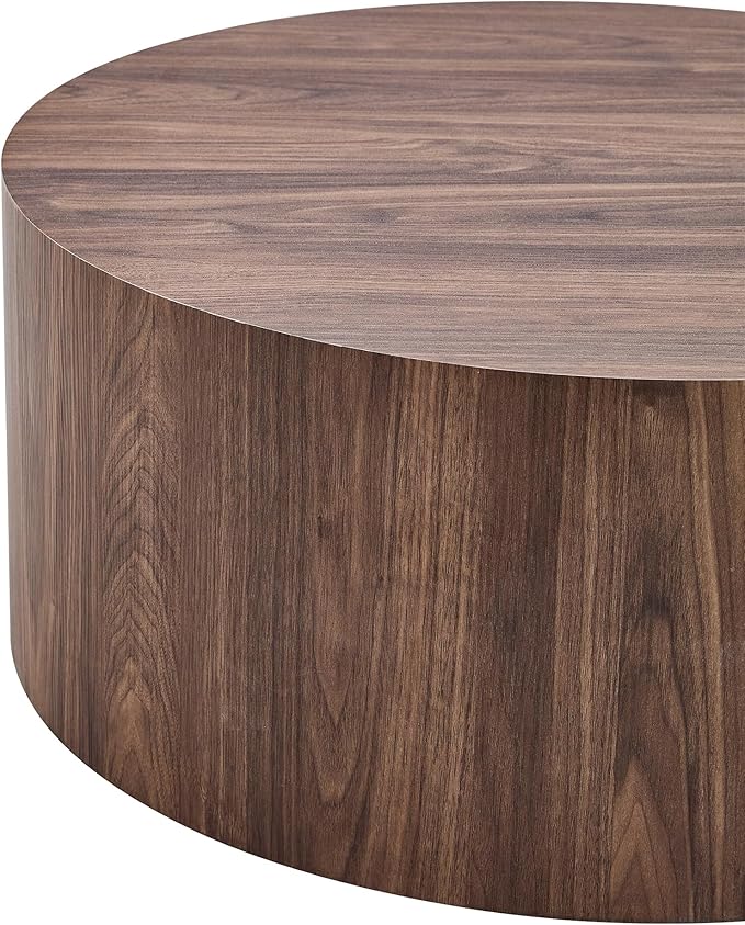 Modern Coffee Table,27.5Inch Round Top Tea Table,Living Room Center Table with Texture for Living Room,Office,Apartment