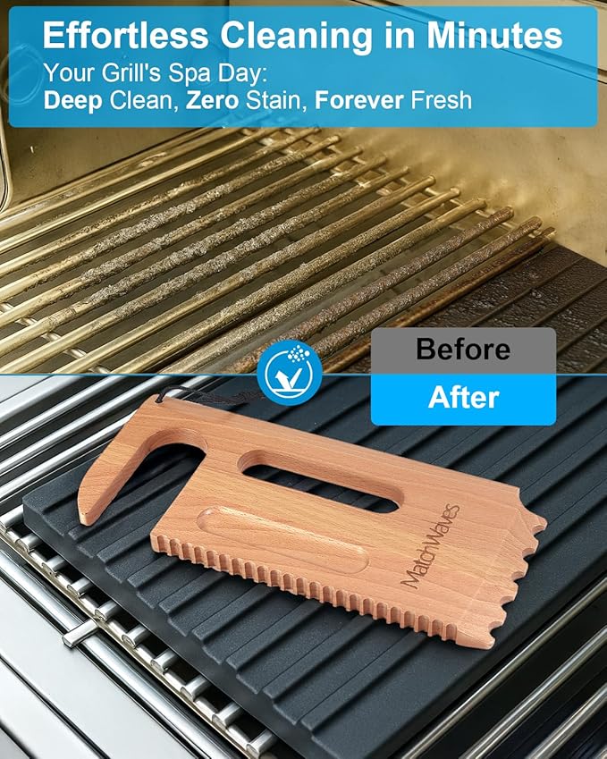Wooden Grill Scraper, Grill Grate Cleaner for Traeger Grills - Safe Bristle-Free Grill Cleaning Tool