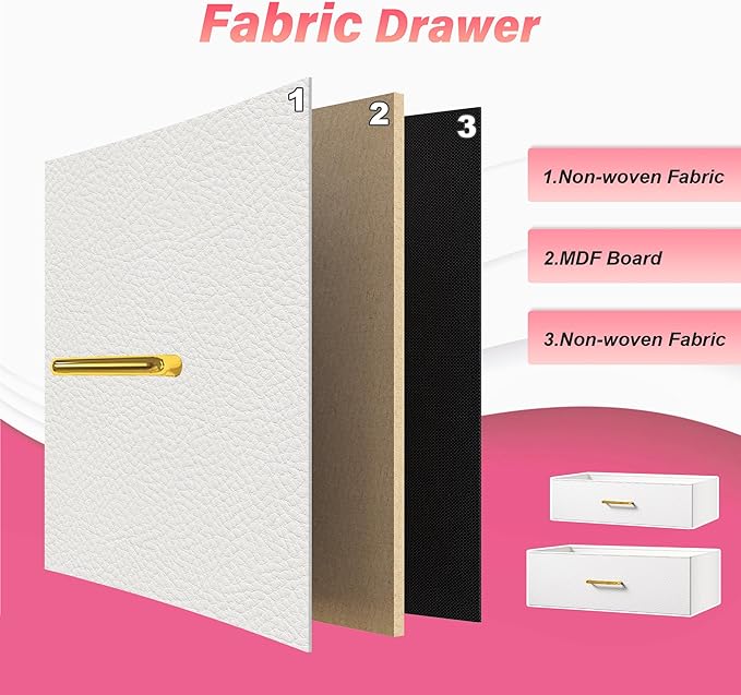 Fits 65,70 inch TV Stand Dresser 63" W TV Entertainment Center for Bedroom with LED Lights & Power Outlets 12 Long Fabric Dresser for Bedroom, Hallway or Closets White