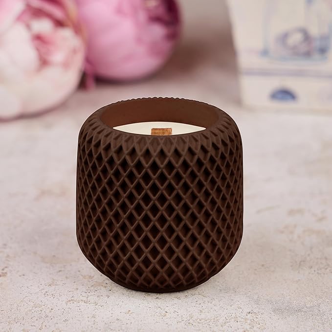 Scented Candles - Luxury Concrete Jar Candle for Home Scented, Soy Wax Candle - Relaxation Gift for Women, Premium Room Décor, Non-Toxic, Great Idea for Gifts (Grounded Coffee)