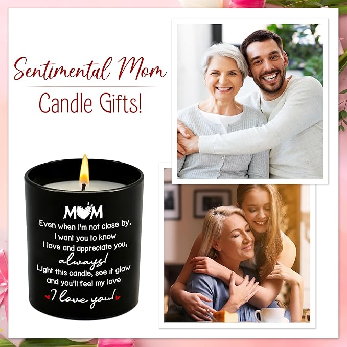Gifts for Mom from Daughter Son - Long Lasting Vanilla Lavender Scented Candle 10 oz - Long Distance Christmas Birthday Gifts for Mom, Mother in Law, Mama, Grandma, Candle for Women