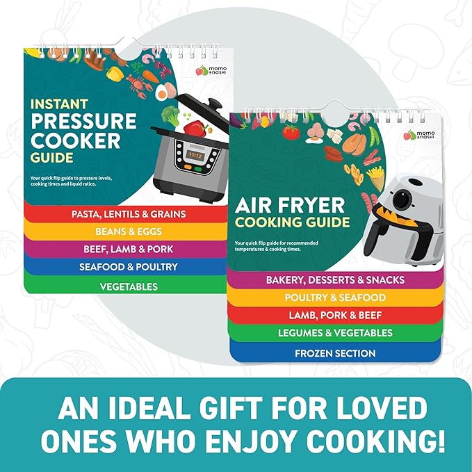 Air Fryer & Instant Pot Magnetic Cooking Guides - 7" x 6" Each - Set of 2 Instant Pot Air Fryer Accessories Cook Books - Airfryer Kitchen Accessories & Kitchen Gadgets 2025