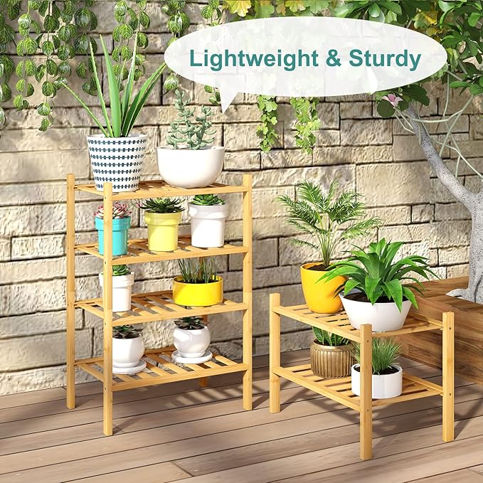 Small Shoe Rack, 4-Tier Rack for Entryway, Bamboo Wood Shoe Shelf for Closet & Hallway, Long 17 in | Beautiful | Functional | Sturdy | Durable