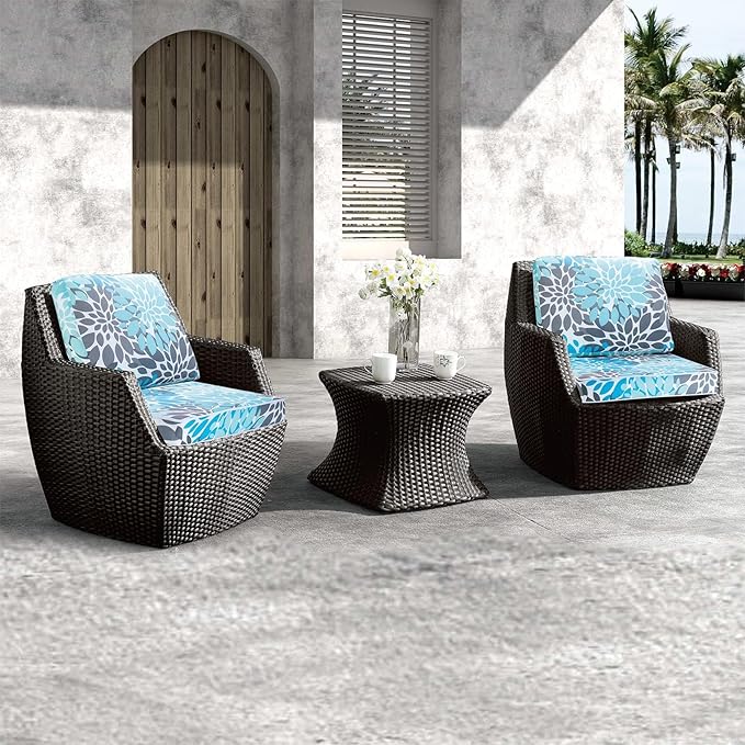 JMGBird Patio Chair Cushion Set, Outdoor Seat Cushion 24"x24" Patio Cushions for Outdoor Furniture