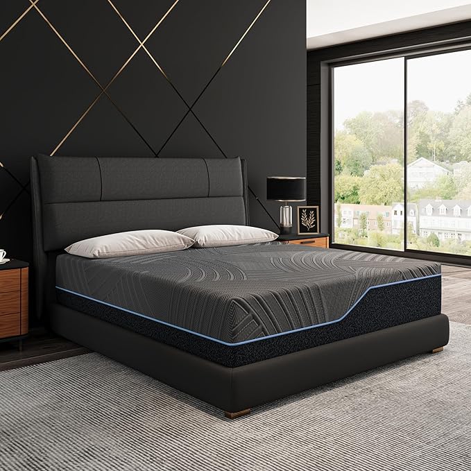 14 Inch Queen Mattress in a Box, Copper Memory Foam Mattress with Cooling Cover, Medium Firm for Pressure Relief, Fiberglass-Free, CertiPUR-US Certified, Foam Made in USA, 60"x80"x14"