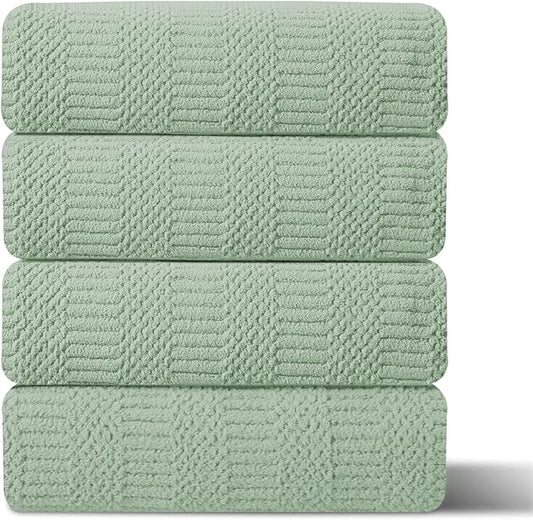 4 Pack Oversized Bath Towels Set 35"x70" Light Green Extra Large Bath Sheet Chair Towels, 600 GSM Ultra Soft and Absorbent Towels for Bathroom, Quick Dry Towel for Gym Hotel Camp Pool