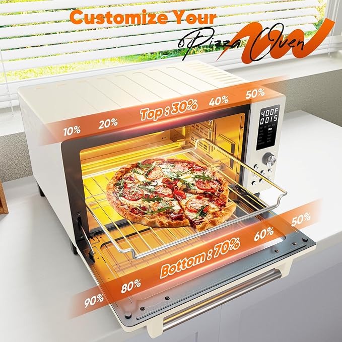 Nuwave Bravo Pro Convection Air Fryer Toaster Oven Combo, 2025 New and Improved, 10-in-1, 50°-450°F Temp Controls, Quick & Even Crisp Technology, 21Qt Capacity, Vanilla Cream, PFAS Free