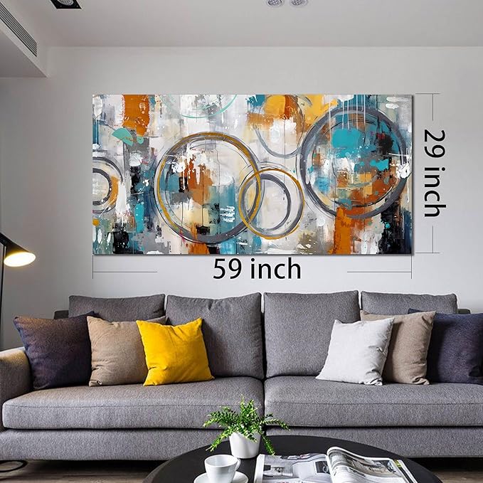 JKWALL77 Minimalist Wall Decor - Large Abstract Canvas Wall Art - Wall Pictures for Living Room Ready to Hang Size 29" x 59"