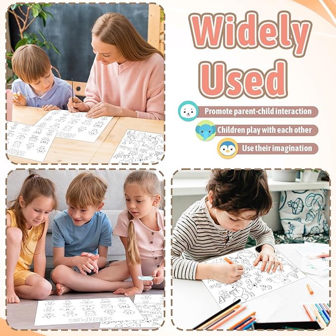 250 Pcs Disposable Coloring Placemats 5 Themed Coloring Activity Sheets Paper Mat Bulk 14.2"x10.2" Dining Table Paper Placemats Disposable Table Mat for Kids DIY (Weather,Shape,Color,Letter) (250)