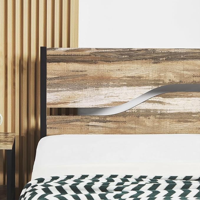 VECELO Full Size Platform Bed Frame with Headboard and Footboard, Solid and Strong Metal Support, No Box Spring Needed