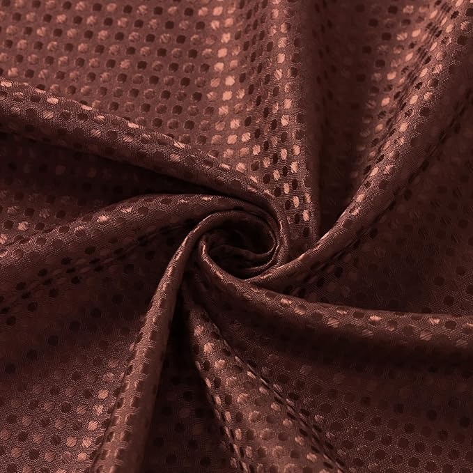 3 in 1 Shower Curtain Set, Brown Waffle Shower Curtain and PEVA Liner Set with 12 Stainless Steel Shower Curtain Hooks, Waterproof Fabric Shower Curtains for Bathroom, 72 W x 72 H