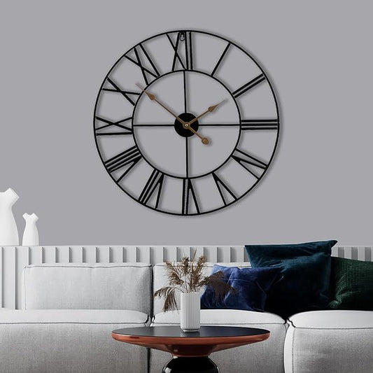 Sorbus Large Wall Clock for Living Room Decor – Easy to Hang 24-Inch Big Wall Clock – Metal Wall Art for Kitchen, Bedroom, Home, Office – Analog Decorative Wall Clock (Black)