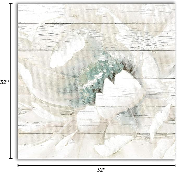 Wexford Home Weathered White II Gallery Wrapped Canvas Wall Art, 32x32,