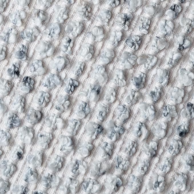 Striped Throw Pillow Covers 18x18 Set of 2 Blue Textured Boucle Chic Morden Boho Accent Farmhouse Square Decorative Couch Pillow Covers for Home Decor Bed Sofa Living Room