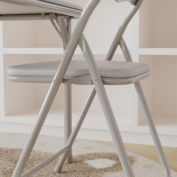 GarveeHome Boys and Girls Folding Table and Chair Set of 3, Featuring a Portable Table and Chairs with Soft Pu Cushions. No Assembly is Required, Perfect for Eating, Reading and Playing, Grey.