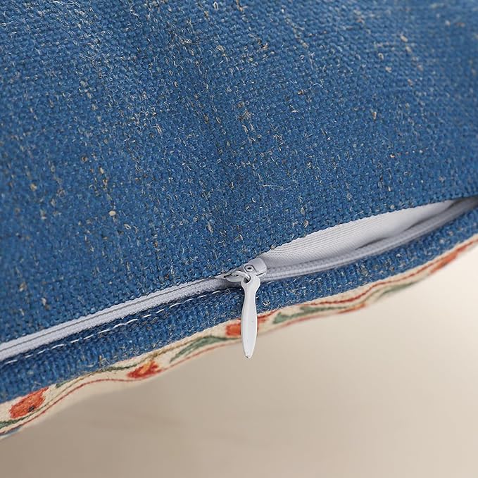 patdrea Designer Throw Pillow Covers Set of 2,Lumbar Bright Vintage Red Linen with Checkerboard Pattern Pillow Cover,Decorative Rectangle Pillowcases Cushion for Bed Living Room Outdoor,12"x20"