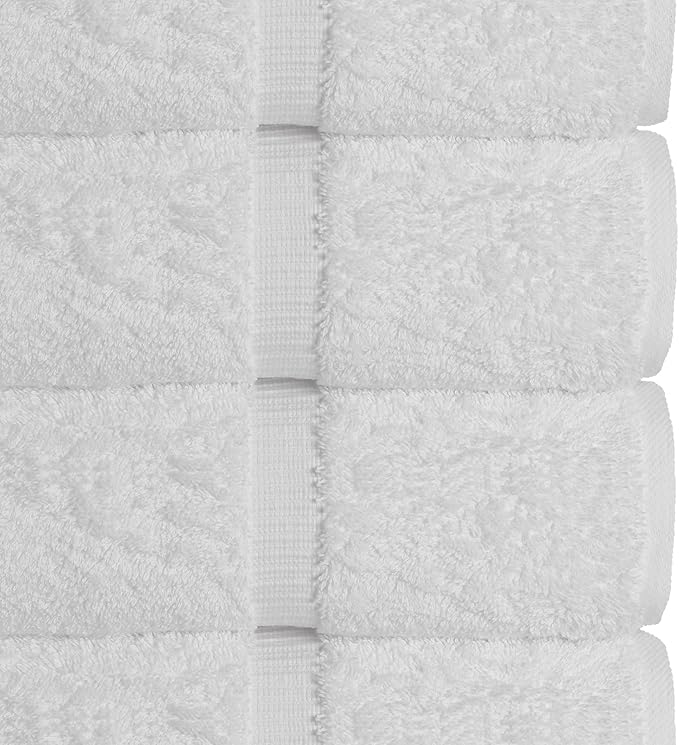 Chakir Turkish Linens | Hotel & Spa Quality 100% Cotton Premium Turkish Towels | Soft & Absorbent (8-Piece Towel Sets, White)
