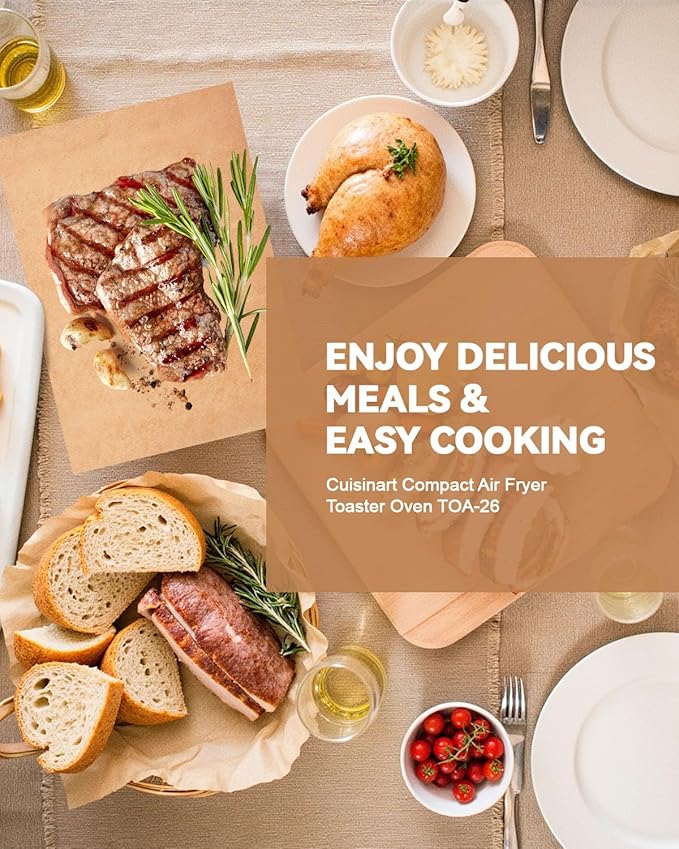 125PCS Disposable Air Fryer Parchment Paper Liners Compatible with Cuisinart Compact Air Fryer Toaster Oven TOA-26, Pre-Cut Non Stick Baking Sheets for Easy Cleanup Food-Grade Oven Safe Up to 450°F