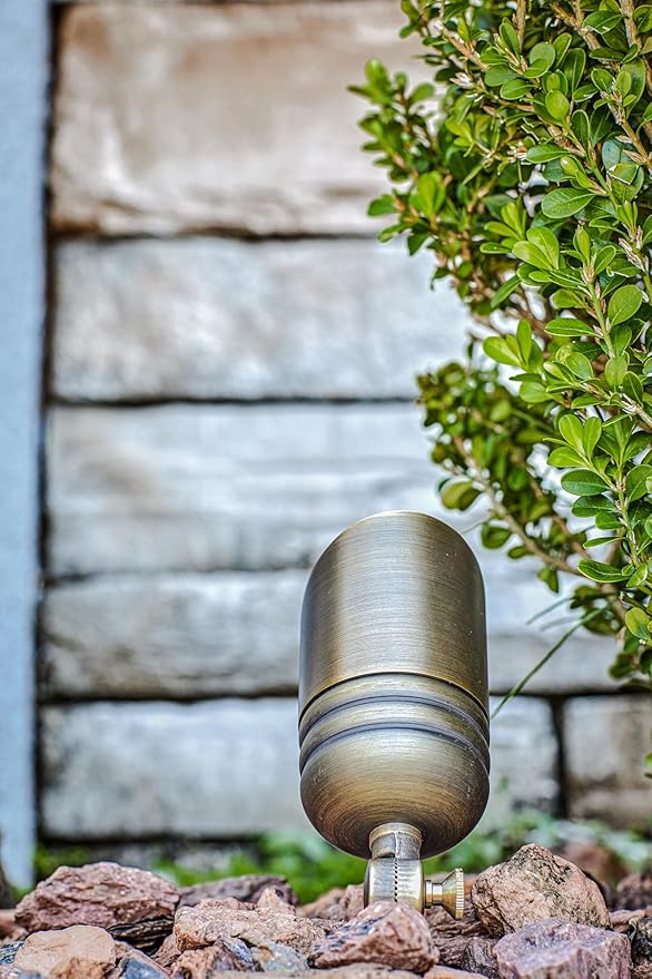 VOLT Fat Boy 12V Brass Outdoor Spotlight (Bronze) for Low Voltage Landscape Lighting of Yard, Lawn, Garden, Patio, Trees & House