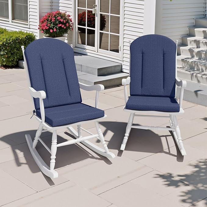 Crestlive Products 50x20 Inch Adirondack Chair Cushions Set of 2 Outdoor Rocking Chair Cushions Waterproof Fade Resistant High Back Patio Replacement Cushions, Sky