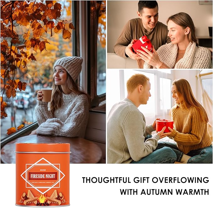 Fall Candle – Autumn Hearthglow Scented Soy Candle (9oz), 50-Hour Burn, Autumn Decor, Holiday Gift for Women & Men