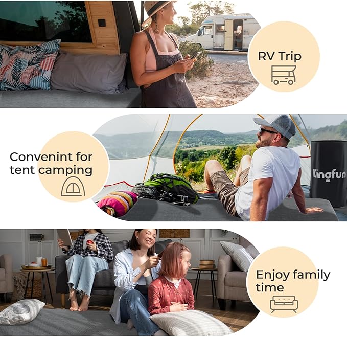 Sleeping Pad for Adults, Comfortable Thick Floor Sleeping Mats for Car Truck Tent with Removable Travel Bag