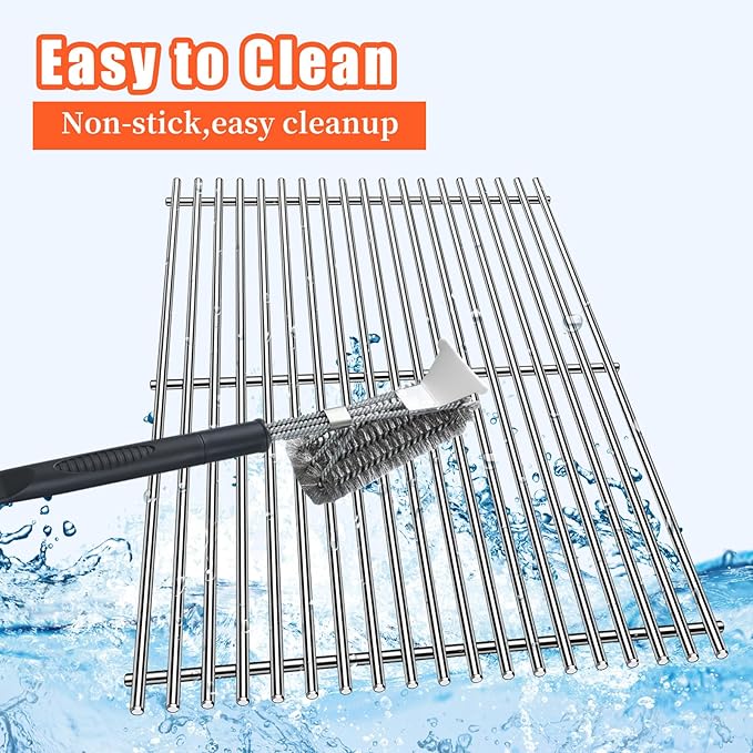 Stainless Steel Grill Flavorizer Bar Heat Plates with 2 Pack Grates BBQ Gas Grill Replacement Parts for Weber Genesis II 300 Series Genesis II E-310 E-315 E-330 E-335 S-310 S-335 Gas Grill