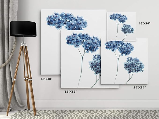 Wexford Home Gorgeous Blue III-Canvas Prints Wrapped Gallery Wall Art | Stretched and Framed Ready to Hang 32X32 Multicolor