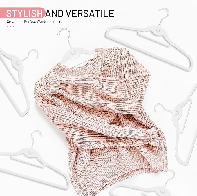 Velvet Hangers 30 Pack, STOPKLAS White Clothes Hangers Non Slip Felt Hangers with 360° Swivel Hook, Thin Hangers Space Saving, Heavy Duty Closet Hangers for Clothes, Coats, Suits, Dress, Pants