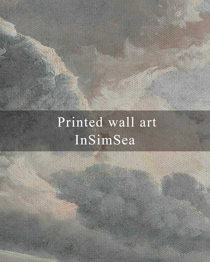 InSimSea Framed Canvas Wall Art - Vintage Landscape, Study of Clouds, Modern Farmhouse & Rustic Decor for Living Room & Bedroom, French Country Style, 20"x30"