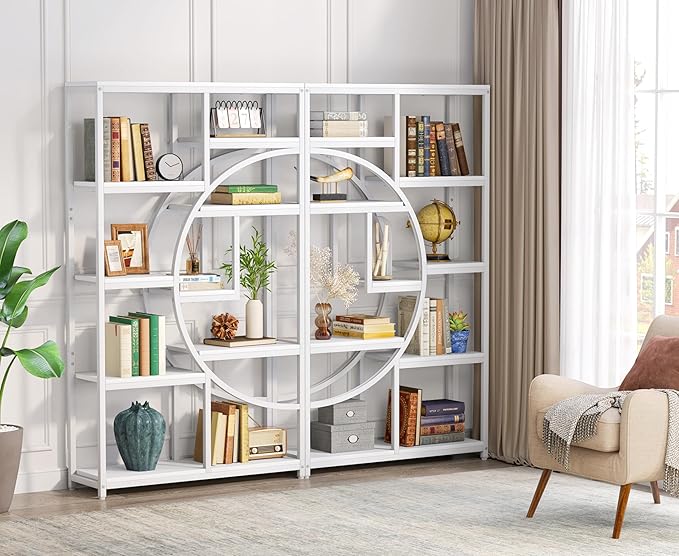 Tribesigns Bookshelf Industrial 5 Tier Etagere Bookcase, Freestanding Tall Bookshelves Display Shelf Storage Organizer with 9-Open Storage Shelf for Living Room, Bedroom