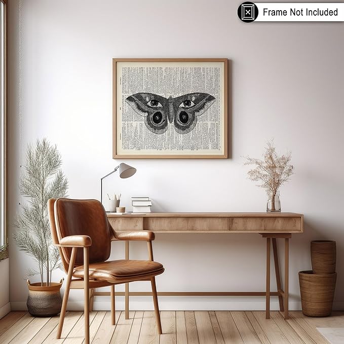 Poster Master Dictionary Art Poster - Butterfly Print - Eyes on Wings Art - Insect Art - Gift for Men, Women & Animal Lover - Gothic Decor for Living Room, Bedroom or Dorm - 11x14 UNFRAMED Wall Art