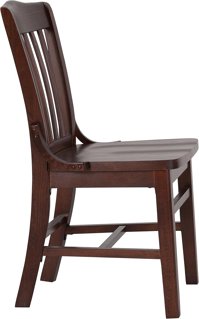 EMMA + OLIVER School House Back Walnut Wood Chair