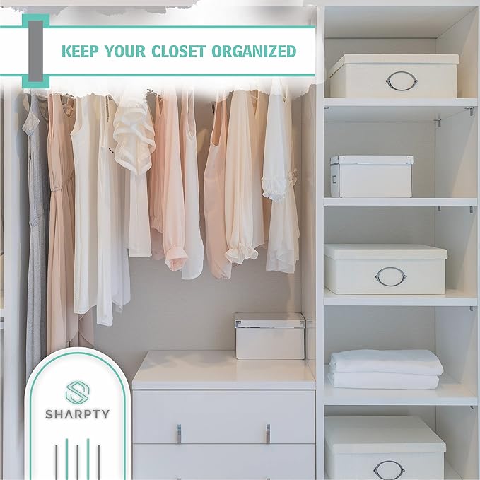 Sharpty Pant & Skirt Hangers - Closet Hangers for Shorts, Shirts, Jeans, Dresses, Slacks, Coats, Clothes, Clothing, Garments & More - Durable, Space Saving & Non-Slip, Black - 25 Pack