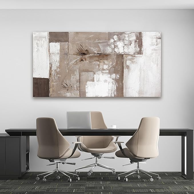 Abstract Wall Art For Living Room Brown Grey And White Wall Art Abstract Canvas Art Wall Decor Paintings Background Modern Artwork Decor For Bedroom Bathroom Can Be Hung 24×48 Inch