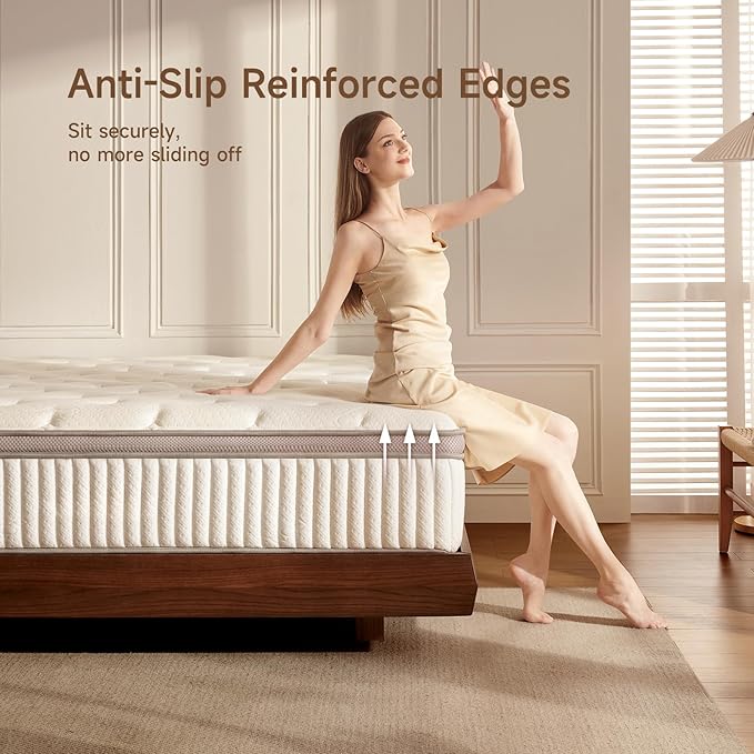 Queen Mattress, 10 inch Queen Size Cooling Gel Memory Foam Mattresses for Pressure Relief, Medium Firm Hybrid Mattress in a Box, CertiPUR-US Certified