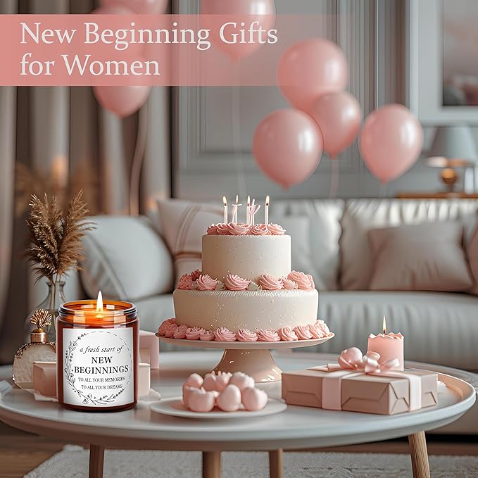 Gifts for New Beginnings - Housewarming New Home Gifts for Women, Men, Friends - House Warming Party Decor - Gift Idea for Retirement, New Job, Coworker Leaving - Lavender Scented Soy Candle