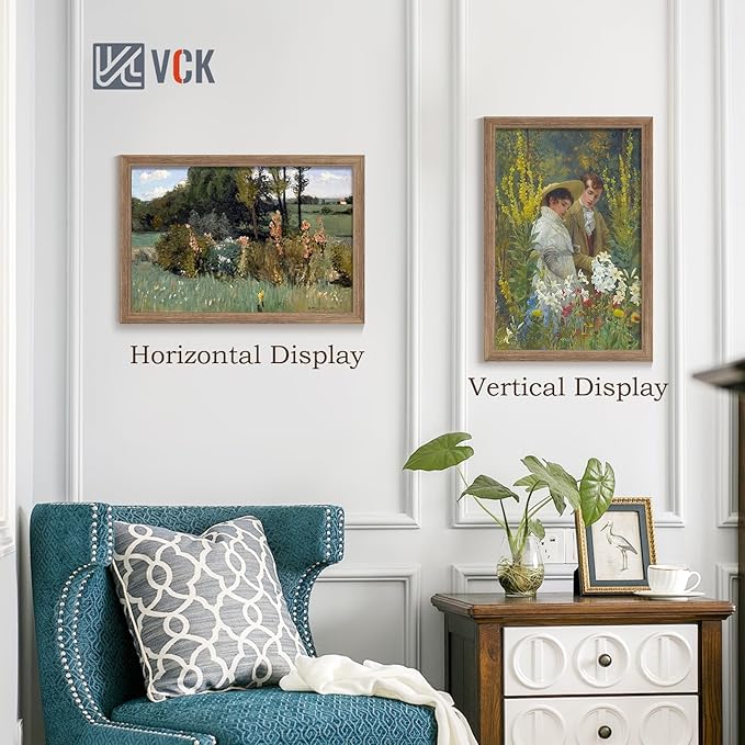 VCK 16x24 Poster Frame Set of 4 - Walnut, Gallery-Quality Wood Picture Frames, 1.1-Inch Wide Border, Polished Plexiglass, Vertical or Horizontal Wall Display for Photo/Art/Prints, Walnut