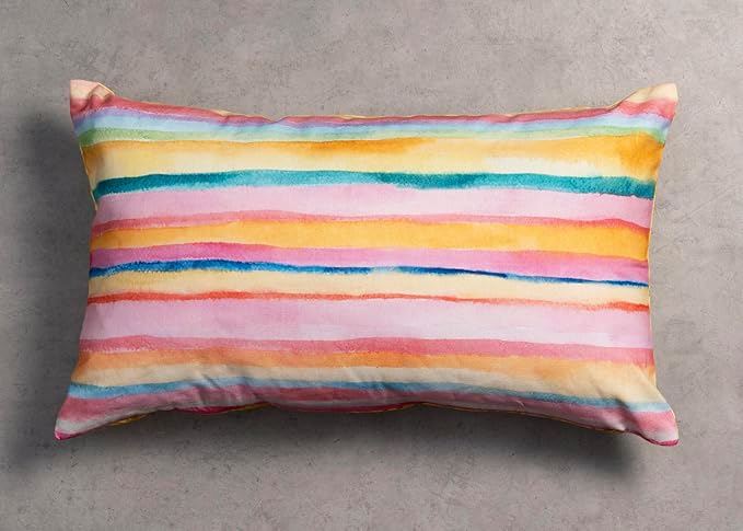 Maison d' Hermine Decorative Pillow Covers 12x20 Inch Rectangle 100% Cotton Throw Pillow Covers with Invisible Zipper for Living Room Couch, Chair, Sofas, Bedroom, Home (Hesperides - Bayadere)