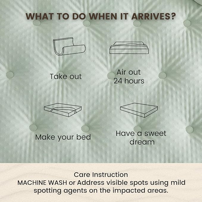 QUIETSEA Reversible Sofa Bed Full Mattress Topper Egg Crate Memory Foam Mattress Topper, Bamboo Viscose Mattress Pad Sofa Full, Waterproof Mattress Cover with Deep Pocket up to 21", 54" x 72"